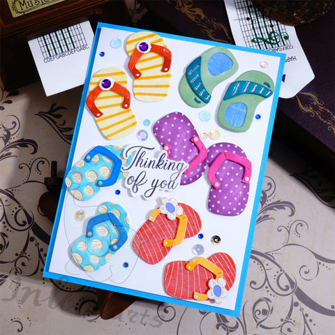 Inlovearts Beach Slippers Cutting Dies