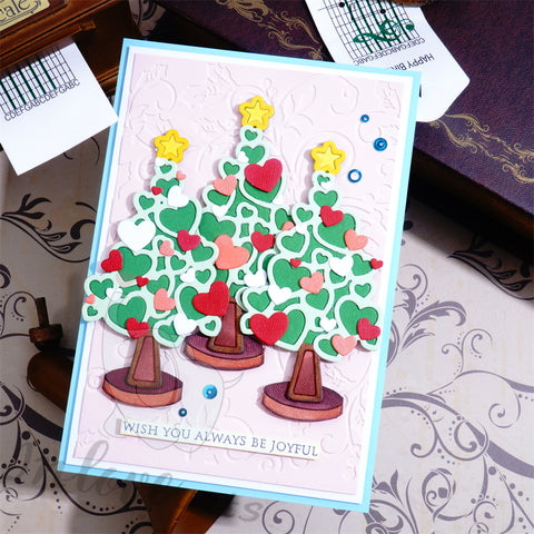Inlovearts Heart Pattern Christmas Tree Cutting Dies