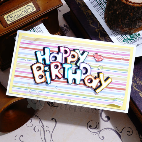 Inlovearts HAPPY BIRTHDAY Word Cutting Dies