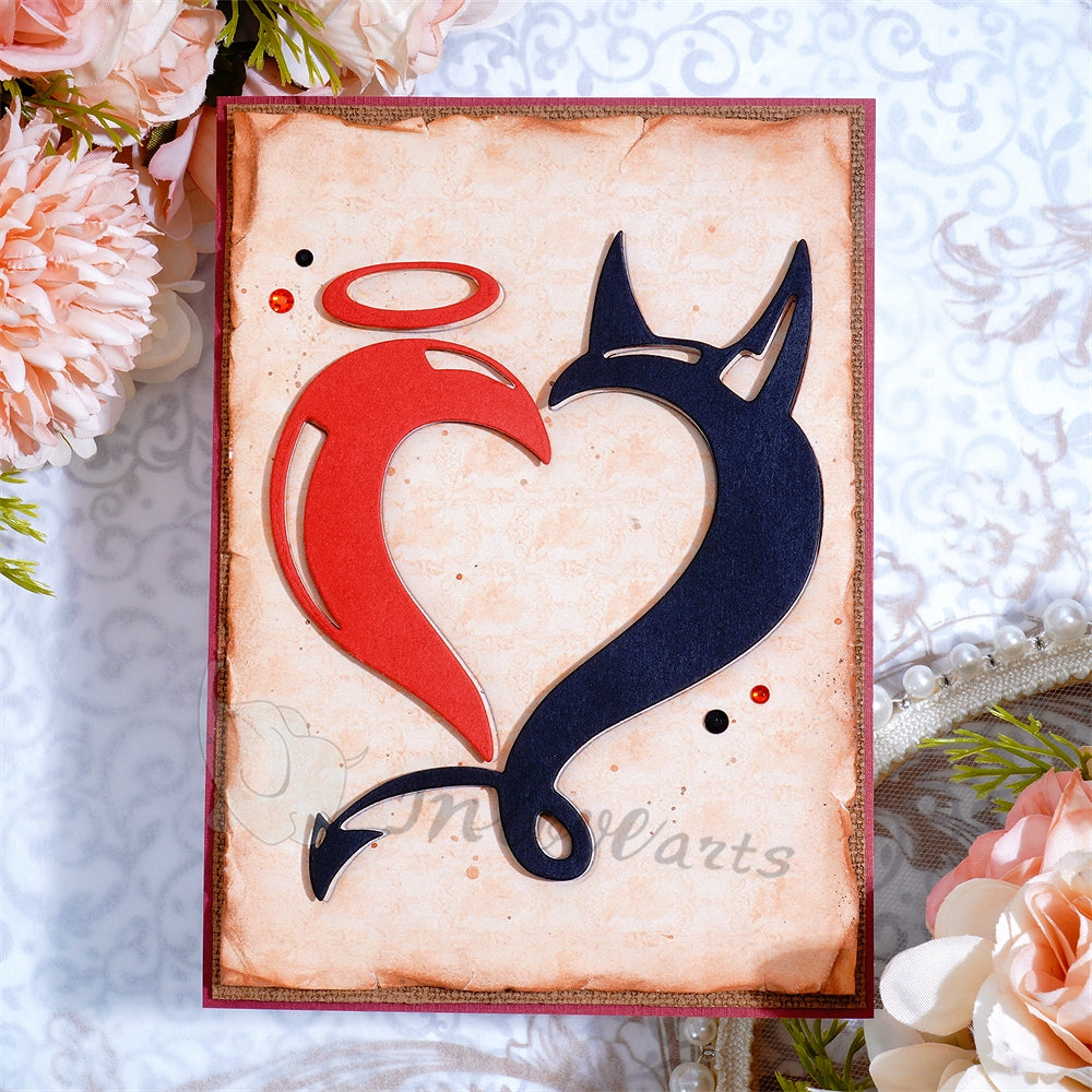 Inlovearts Heart Shape Angel & Devil Cutting Dies