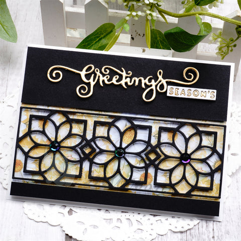 Inlovearts Rectangular Flower Border Cutting Dies