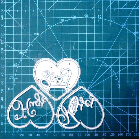 Inlovearts Love Hugs Kisses Word Heart Cutting Dies