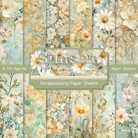 24PCS 6" Sunset Style Scrapbook & Cardstock Paper