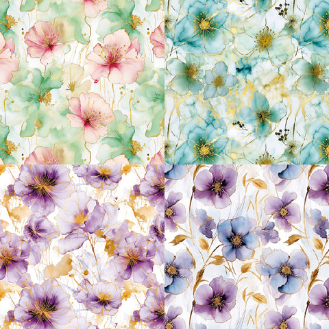 24PCS 6" Silk Flowers Scrapbook & Cardstock Paper