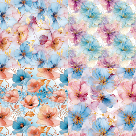 24PCS 6" Silk Flowers Scrapbook & Cardstock Paper