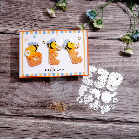 Inlovearts Bee Honey and 'BEE' Word Cutting Dies
