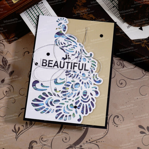 Inlovearts Peacock Border Cutting Dies