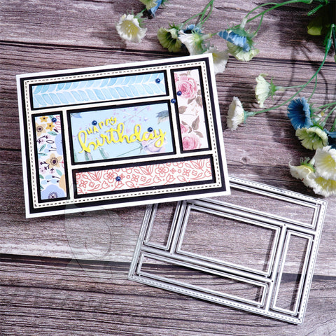 Inlovearts Blocked Rectangular Background Board Cutting Dies