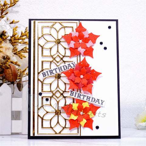 Inlovearts Rectangular Flower Border Cutting Dies