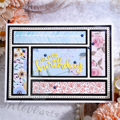 Inlovearts Blocked Rectangular Background Board Cutting Dies