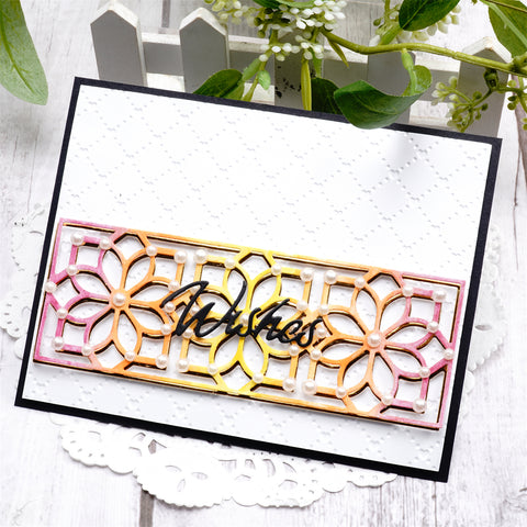 Inlovearts Rectangular Flower Border Cutting Dies