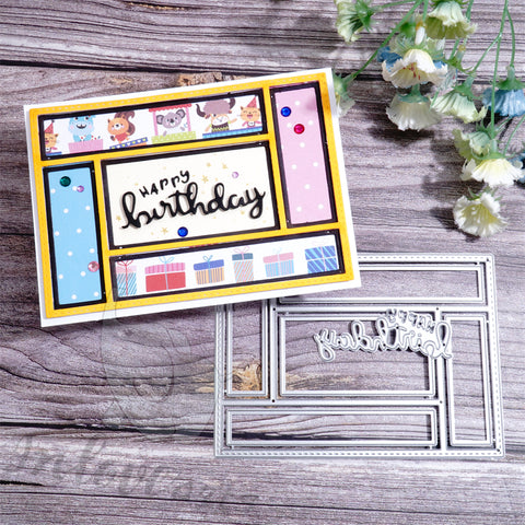Inlovearts Blocked Rectangular Background Board Cutting Dies