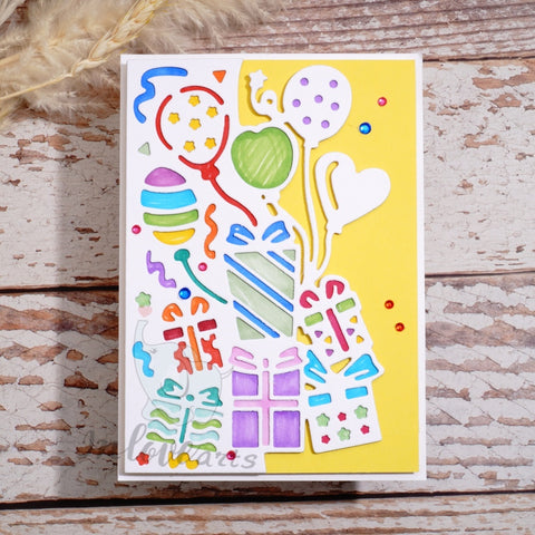 Inlovearts Gift and Balloon Border Cutting Dies