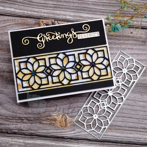 Inlovearts Rectangular Flower Border Cutting Dies