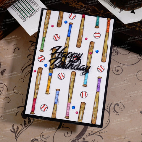 Inlovearts Baseball Bat Cutting Dies