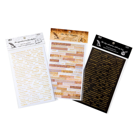 Bronzing Word Phrases Stickers (4PCS)