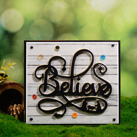 Inlovearts Believe Word Cutting Dies