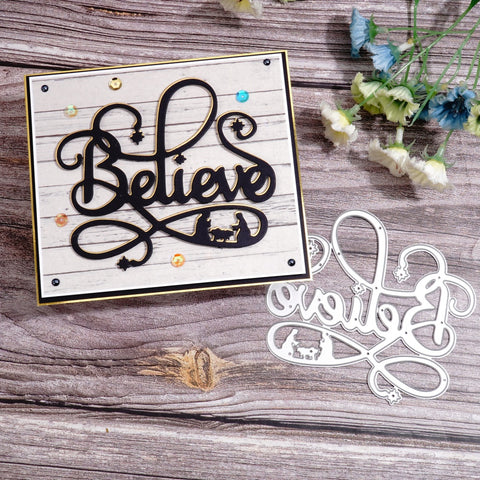 Inlovearts Believe Word Cutting Dies