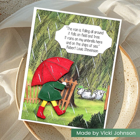 Inlovearts Little Girl with Umbrella Cutting Dies