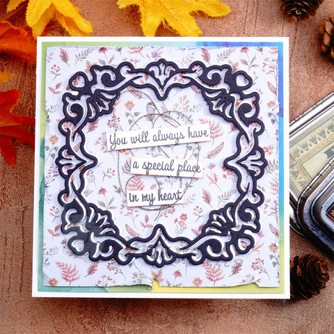 Inlovearts Square Lace Background Board Cutting Dies