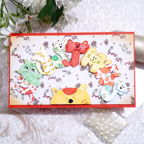 Inlovearts Cute Cat Alphabet Cutting Dies