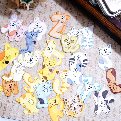 Inlovearts Cute Cat Alphabet Cutting Dies