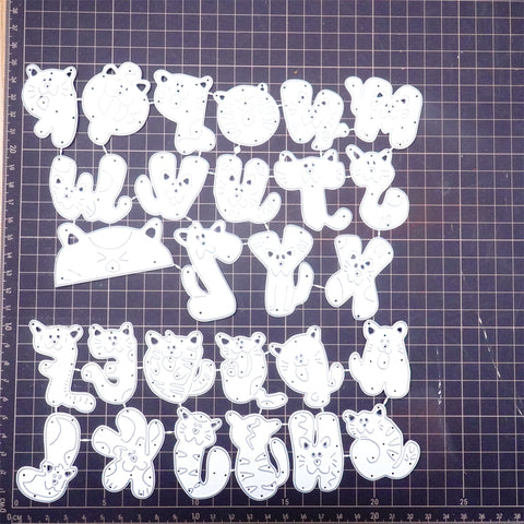 Inlovearts Cute Cat Alphabet Cutting Dies