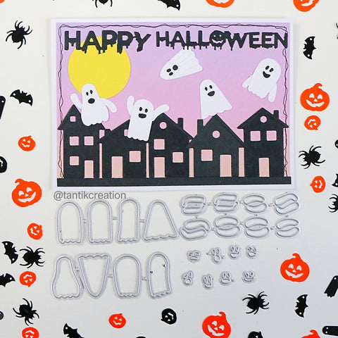 Inlovearts Halloween Cute Ghosts Metal Cutting Dies