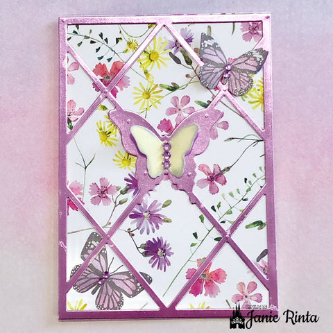 Inlovearts Butterfly and Grid Pattern Background Board Cutting Dies