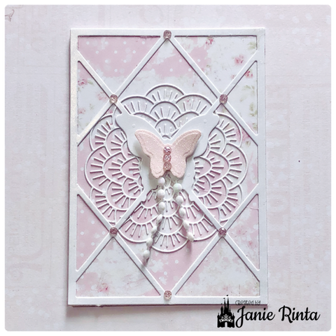 Inlovearts Butterfly and Grid Pattern Background Board Cutting Dies