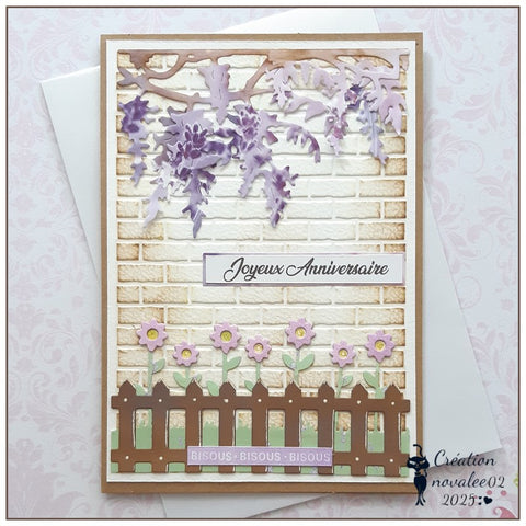 Inlovearts Wisteria Flowers Border Cutting Dies