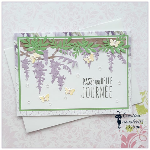 Inlovearts Wisteria Flowers Border Cutting Dies