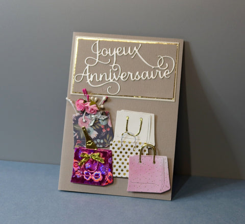 Inlovearts Shopping Bag and Champagne Cutting Dies