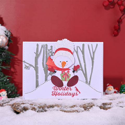 Inloveartshop Snowman Holding Gift Cutting Dies