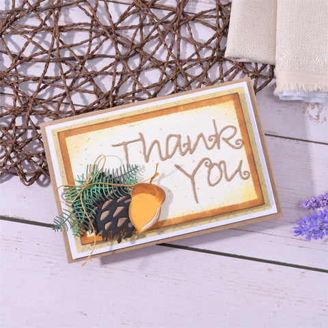 Inloveartshop Pine Nut, Pine Cone, and "Thank You" Cutting Dies