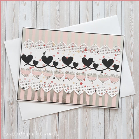 Inlovearts 3pcs Heart Border Cutting Dies