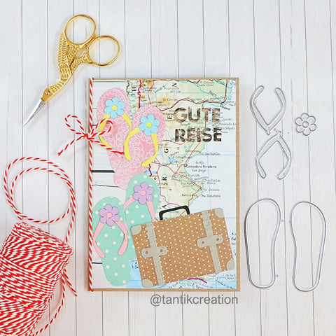 Inlovearts Beach Flip Flops Cutting Dies