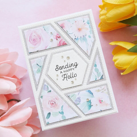 Inlovearts Hollow Hexagon and Line Background Board Cutting Dies