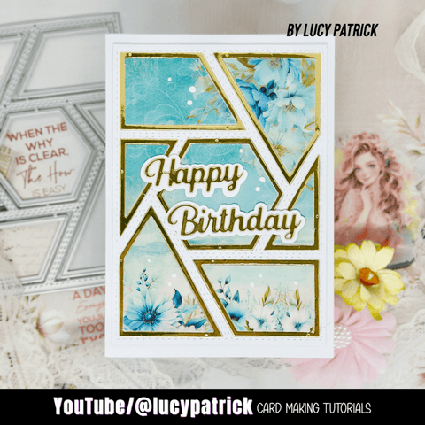 Inlovearts Hollow Hexagon and Line Background Board Cutting Dies