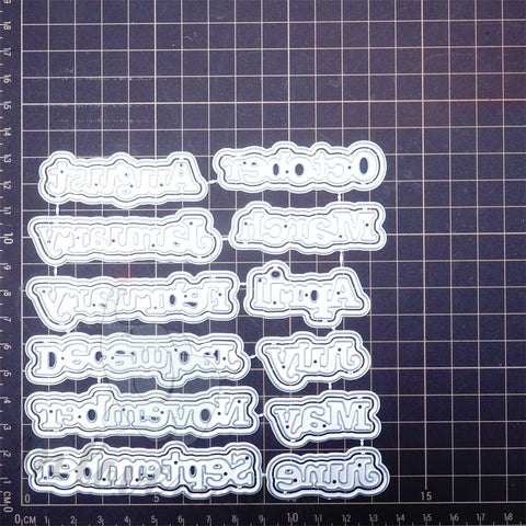 Inlovearts Twelf Months Word Cutting Dies