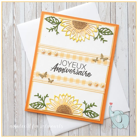 Inlovearts Semicircle Sunflower Border Cutting Dies