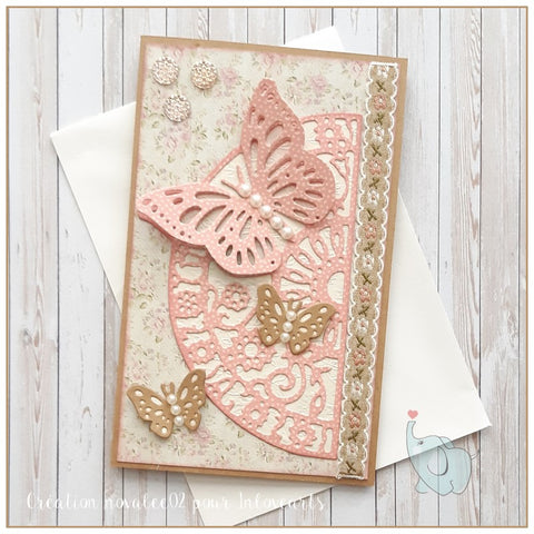 Inlovearts Semicircle Butterfly Border Cutting Dies