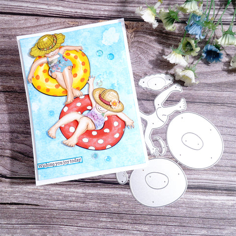 Inlovearts Lying on the Swimming Ring Cutting Dies