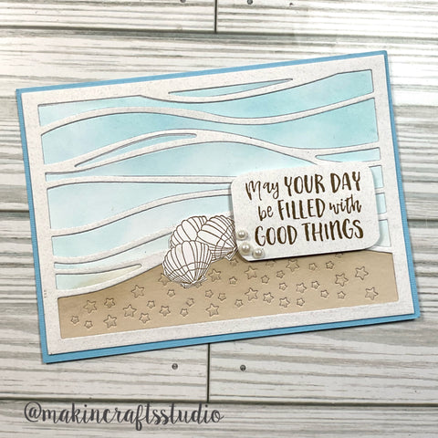 Inlovearts Wave Pattern and Star Background Board Cutting Dies