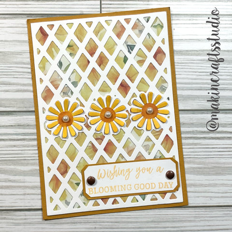 Inlovearts Daisy Grid Pattern Background Board Cutting Dies