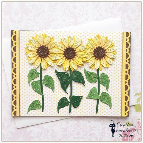 Inlovearts Sunflower with Leaves Cutting Dies
