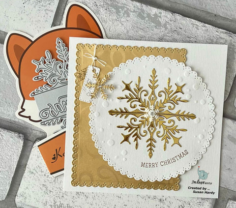 Inlovearts Christmas Words with Snowflakes Cutting Dies