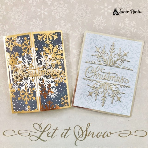 Inlovearts Christmas Words with Snowflakes Cutting Dies