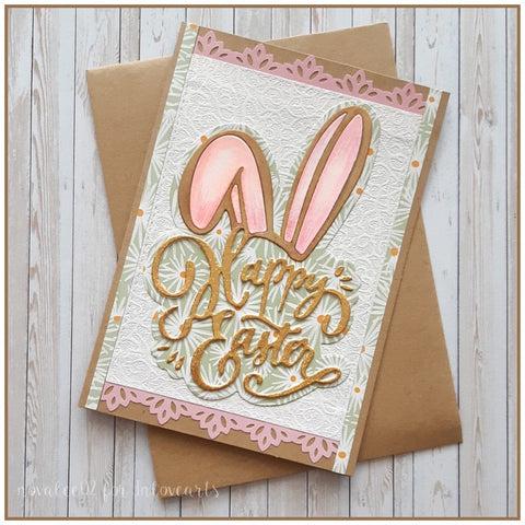 Inlovearts "Happy Easter" Word with Bunny Ear Cutting Dies