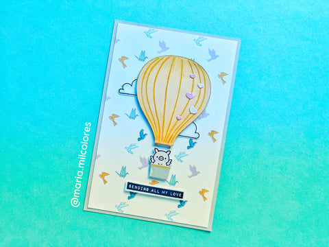 Inlovearts Hot Air Balloon Full of Heart Cutting Dies